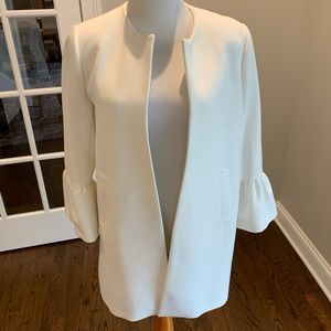 Zara white jacket with 3/4 bell sleeves